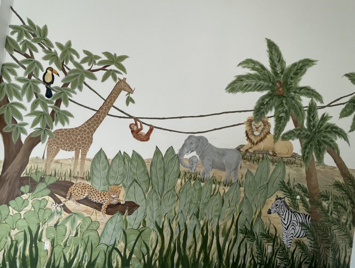Nursery jungle mural