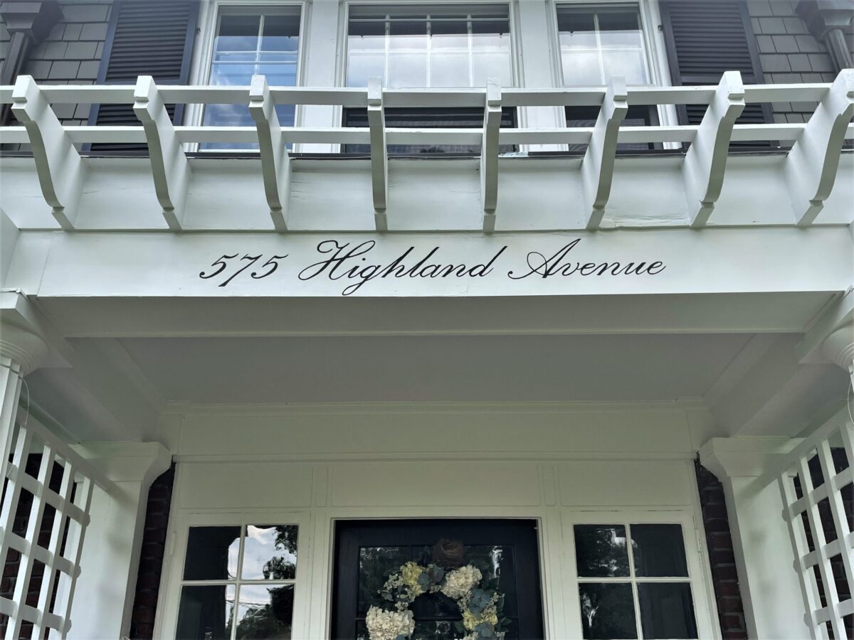 Handpainted home address, Palace Script