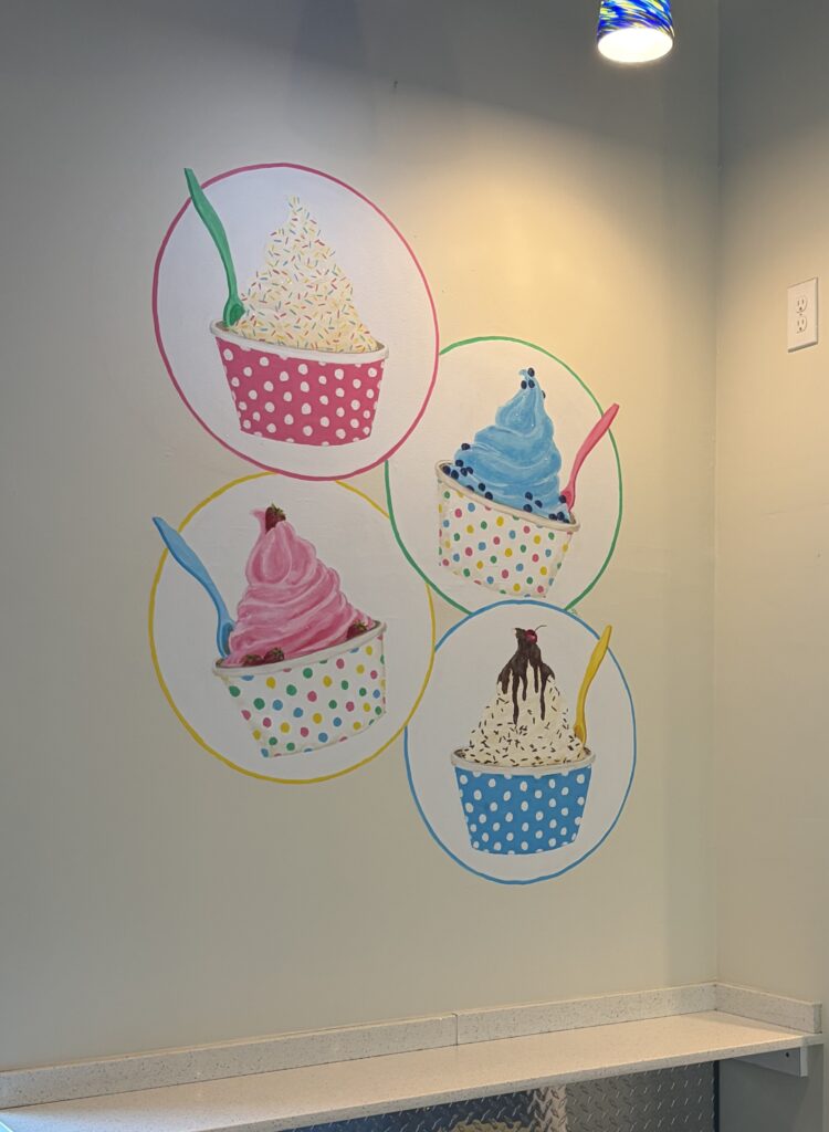 Mural for frozen yogurt shop. Appx 4'x 5"
